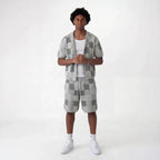 Ensemble chemise & short jacquard damier