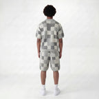 Ensemble chemise & short jacquard damier