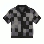 Ensemble chemise & short jacquard damier